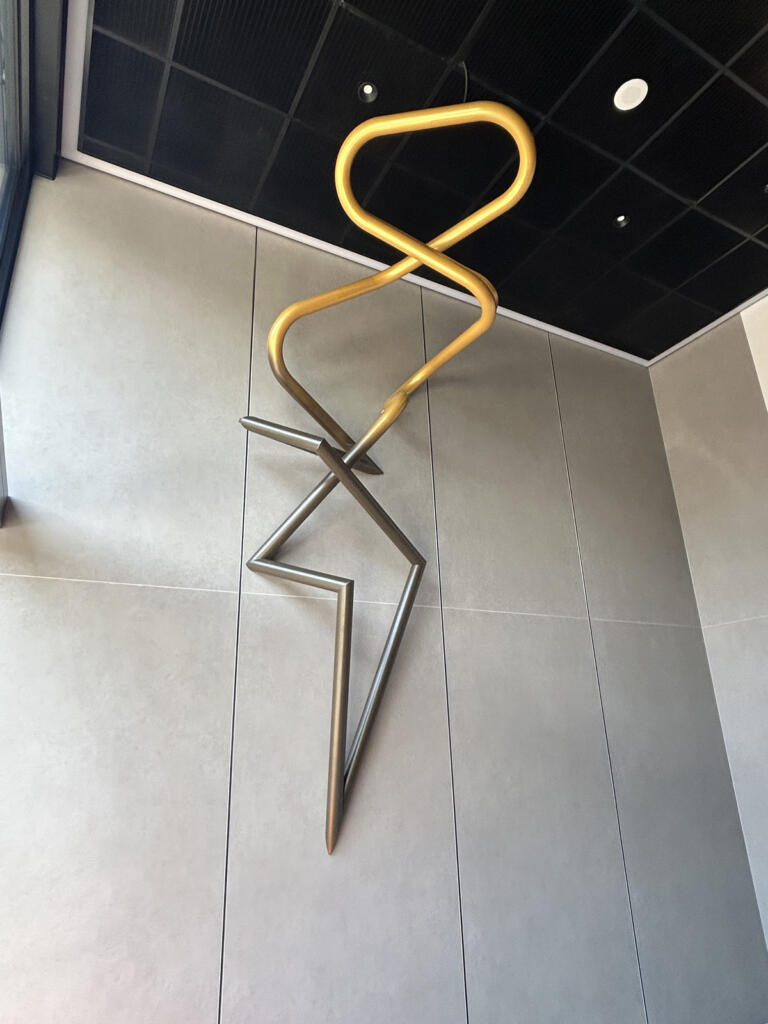 Modern sculpture with lighting located in the foyer of a public building in Melbourne Australia